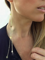 Mode Ohrring Ohrhänger mit Metallic-Deko im schicken & modischen Style Piercing Ohrringe Sternchen Metall für Damen
