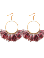 Mode Ohrring Ohrring mit Federn für Kreuzfahrt im schicken & modischen Style Piercing Ohrringe in runder Form Kupfer für Damen
