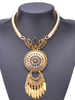 Modische Halskette Metall mit Metallic-Deko in Golden und Ethnic-Style Halskette für Damen