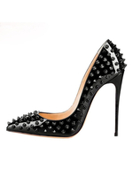 Modische High Heels aus für Party mit Nieten Pumps in Schwarz für Damen