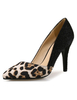 Modische High Heels aus Frottierstoff mit Leopard-Korn Optik im Slip-On Style in Schwarz