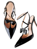 Modische High Heels aus Lack-PU mit Schleife und Fesselriemchen in Schwarzfür Abend Pumps 10cm mit Stilettos für Damen
