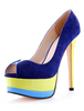 Modische Peeptoes mit Platform in Blau