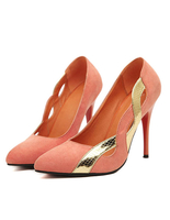 Modische Spitze Pumps aus Veloursleder mit Stilettos