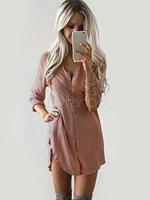 Modisches Blusenkleid mit Umlegekragen und Split