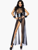 Modisches Sexy Kleid und Klub Kleid 2021 Polyester mit Stehkragen Cutouts in Schwarz