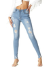 Mom Jeans Frauen Blue Jeans Cowboy Baumwolle Tapered Fit Hose Casual Jeans