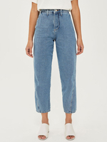 Mom Jeans Frauen Cool Blue Jeans Cowboy Wide Denim Casual Pants