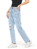 Mom Jeans Hellhimmelblaue Baumwollhose mit erhöhter Taille