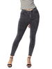 Mom Jeans Skinny Pants Hose aus grauer Baumwolle mit erhöhter Taille