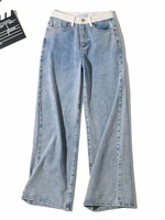 Moms Jeans Damen Jeanshose Blue Cotton Moms Jeans Übergroße weite Hose Cowboy Long Pants