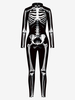 Monster-Strumpfanzug Halloween Frauen Halloween Jumpsuit Schwarzer Sliver Trikot Skeleton Halloween Furchtsame Lycra Spandex Catsuit Zentai