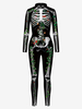 Monster-Strumpfanzug Halloween Frauen Halloween Zentai Jumpsuit Green Scary Skeleton Halloween Lycra Spandex Catsuit