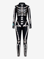 Monster-Strumpfanzug Halloween Zentai Overall Damen Schwarz Overall Trikot Skelett Halloween Scary Lycra Spandex Catsuit