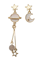 Moon Planet Ohrringe Asymmetrische Ohrringe Frauenschmuck