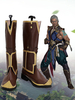 Mortal Kombat 11 Nachwirkungen Gott des Windes Fujin Brown Schuhe Cosplay Stiefel