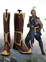 Mortal Kombat 11 Nachwirkungen Gott des Windes Fujin Brown Schuhe Cosplay Stiefel