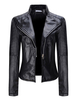 Motorradjacke aus schwarzem PU-Leder