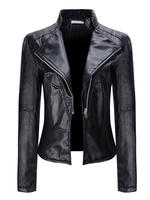 Motorradjacke aus schwarzem PU-Leder