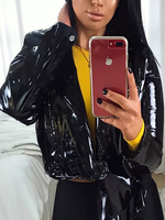 Motorradjacke aus schwarzem PU-Leder