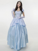 Märchen Karneval Kostüm Kostüme Blau des Blumendruck-elegante Polyester Frauen Karneval Kostüm-Kleid