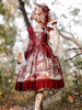 Märchen Lolita JSK Kleid Infanta Chiffon Burgund Lolita Sweet Jumper Röcke