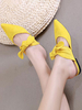 Mules Clogs Micro Wildleder Upper Yellow Pointed Toe Schuhe
