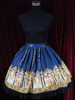 Multicolor Print Jahrgang synthetische Lolita Rock für Frauen