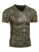 Multicolor T-Shirt Druck schlank Fit Baumwolle T-Shirt für Männer