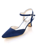 Mutter der Braut Schuhe dunkle Marine spitze Zehe Schnalle Detail Kitten Ferse Hochzeitsgast Schuhe