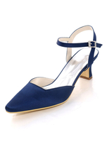 Mutter der Braut Schuhe dunkle Marine spitze Zehe Schnalle Detail Kitten Ferse Hochzeitsgast Schuhe