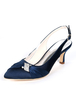 Mutter der Braut Schuhe Plus Size spitz Strass Slingpumps Braut Schuhe Kätzchen Heel Hochzeit Gast Schuhe