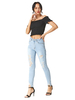 Mutter Jeans Frauen Baby Blue Jeans Cowboy Baumwolle Reißverschluss Knopf Taille Röhrenhose Zerrissene Jeans