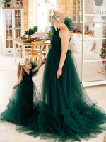 Mutter Kleid Entworfen Ausschnitt Ärmelloses Ballkleid Tiered Mit Schleppe Hochzeit Gast Kleider