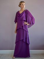 Mutterkleid mit Rundhalsausschnitt Halbarm A-Linie bodenlang mit Perlen verziert Gastkleider für Hochzeit