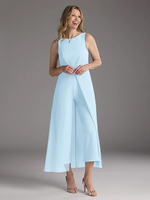 Mutterkleid mit Rundhalsausschnitt ärmellos zweiteilig plissiert wadenlang Gastkleider für die Hochzeit