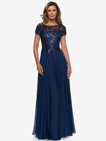 Mutterkleid Rundhalsausschnitt Kurze Ärmel A-Linie Spitze Kleider für Hochzeitsgäste