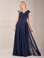 Mutterkleid V-Ausschnitt Kurze Ärmel Ballkleid Applikationen Gastkleider für Hochzeit