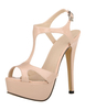 Nackt Sexy Schuhe Platform High Heel Sandalen Frauen T Strap zehenoffenen Pumps High Heels