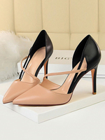 Nackte High Heels Frauen spitzen Zehe Riemchen Slip On Pumps