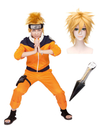 Naruto Cosplay Kostüm Uzumaki Naruto Karneval Kostüm Kostüm und Perücke Set