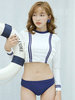 Navy Style Lolita Outfits Weiße Rüschen Langarm Lolita Badeanzug