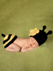 Neugeborene Baby Kostüm gestrickt Foto Shooting Requisiten Bienenhut Hosen