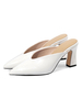 Nude Mules Patent Pointed Toe V-geschnittene Hausschuhe mit dickem Absatz