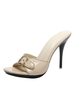 Nude Open Toe Slippers Schnalle Detail Stiletto Heel Sandale