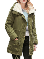 Oberbekleidung für Frau mit Kapuze Plissee Casual Drawstring Wrap Coat