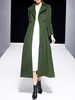 Oberbekleidung für Frau Turndown Kragen Knöpfe Retro Hunter Green Winter Coat