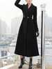 Oberbekleidung für Frau Turndown Kragen Langarm Knöpfe Casual Wrap Coat