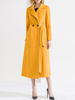 Oberbekleidung für Frau Turndown Kragenknöpfe Casual Yellow Winter Coat