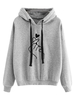 Oberbekleidung Frauen Kapuzenpullis Sweatshirts Schwarz Langarm Bedrucktes Kapuzenpulli aus Baumwolle